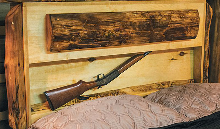 For example, you can use the headboard as a gun hiding place. 